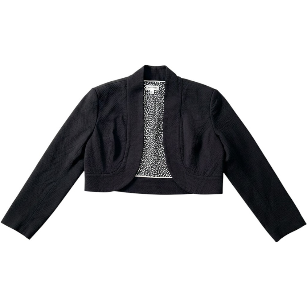 Isaac Mizrahi for Target Black Textured Cropped Bolero Jacket Shrug Size 12